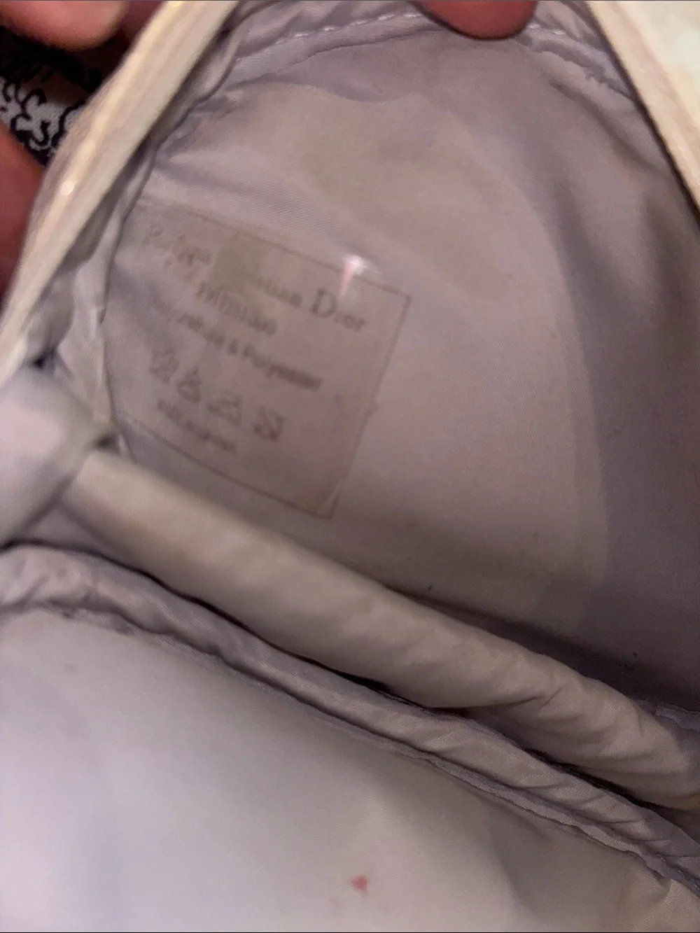 Dior Taupe Pebbled Leather Cosmetic Case